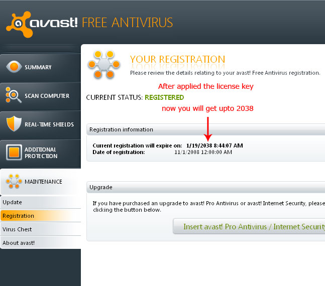avast antivirus one year licence key